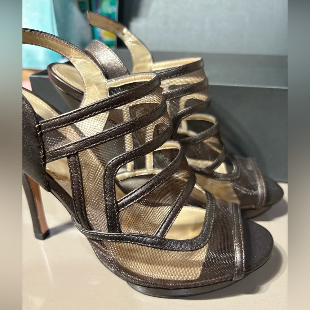 Glint Chocolate Strappy Heels